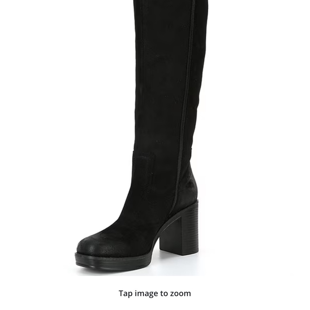 Chelsea & Violet Black Suede Knee-High Women's Boots 6.5 New
